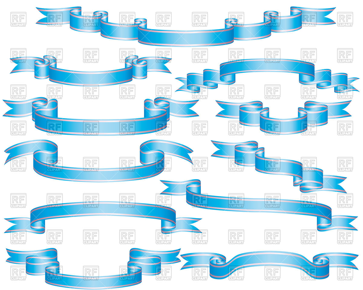 Set Of Blue Banner Ribbons With Perl Stripes Vector Image 1200x960 Set Of Blue Banner Ribbons With Perl Stripes Vector Image