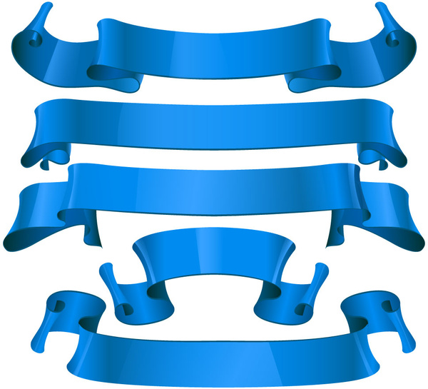600x545 Sets Of Blue Ribbon Banners For Promotion Free Vector In Adobe