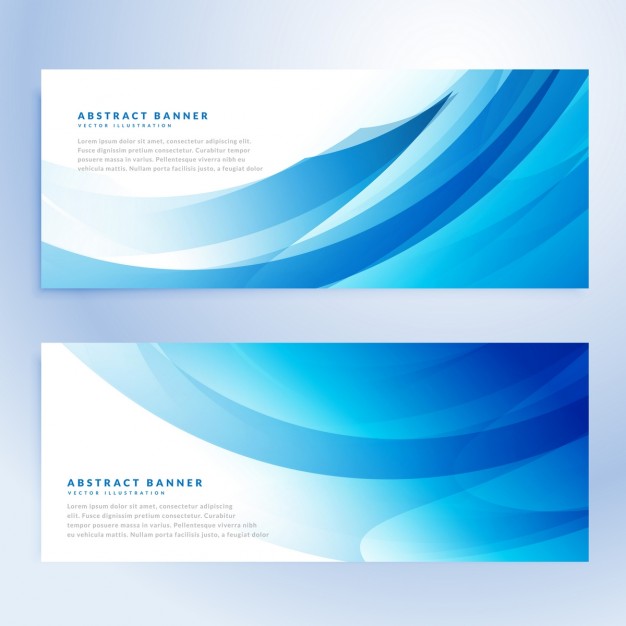 626x626 Abstract Wavy Blue Banners Set Vector Free Download