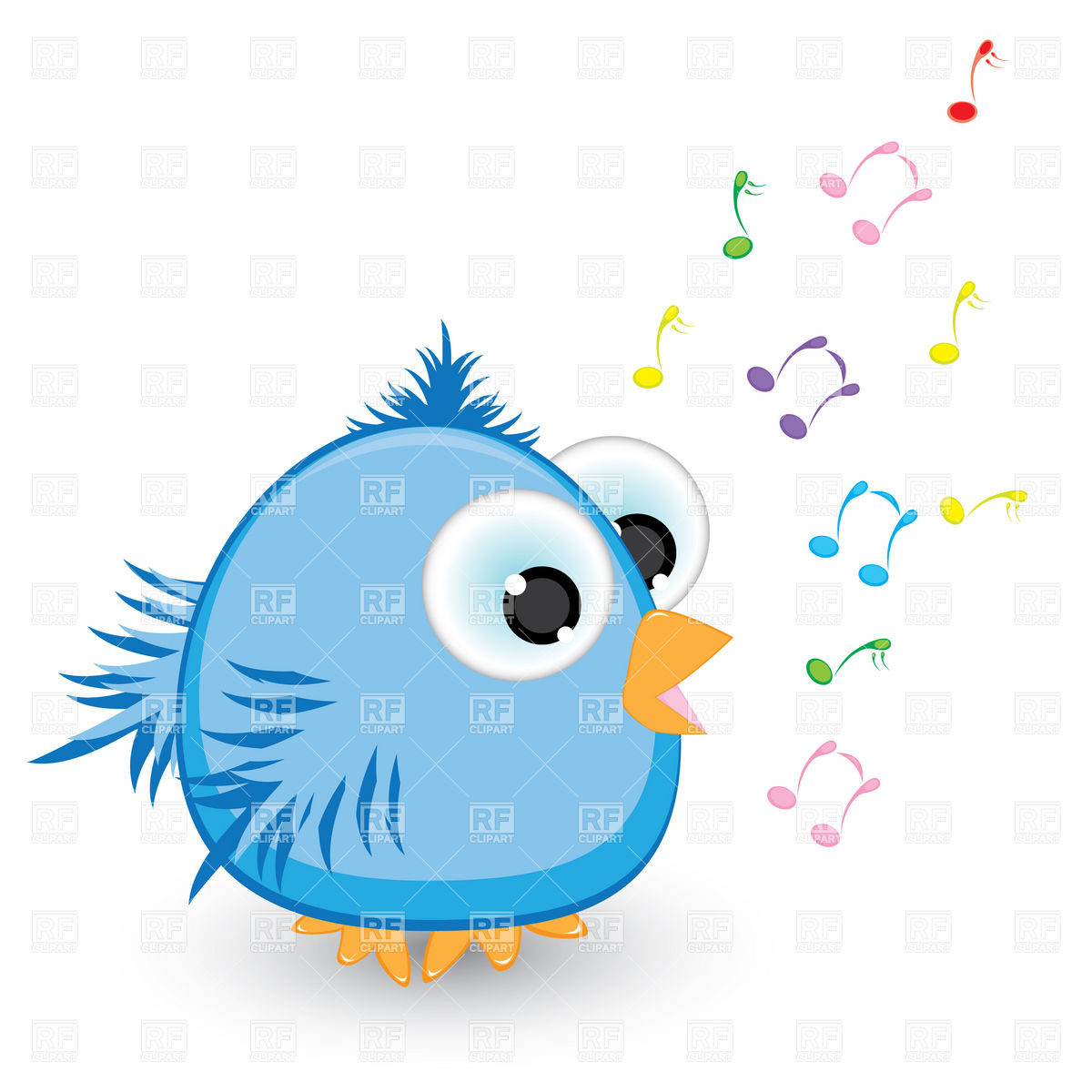 Cartoon Blue Singing Bird Vector Image Of Plants And Animals 1200x1200 Cartoon Blue Singing Bird Vector Image Of Plants And Animals