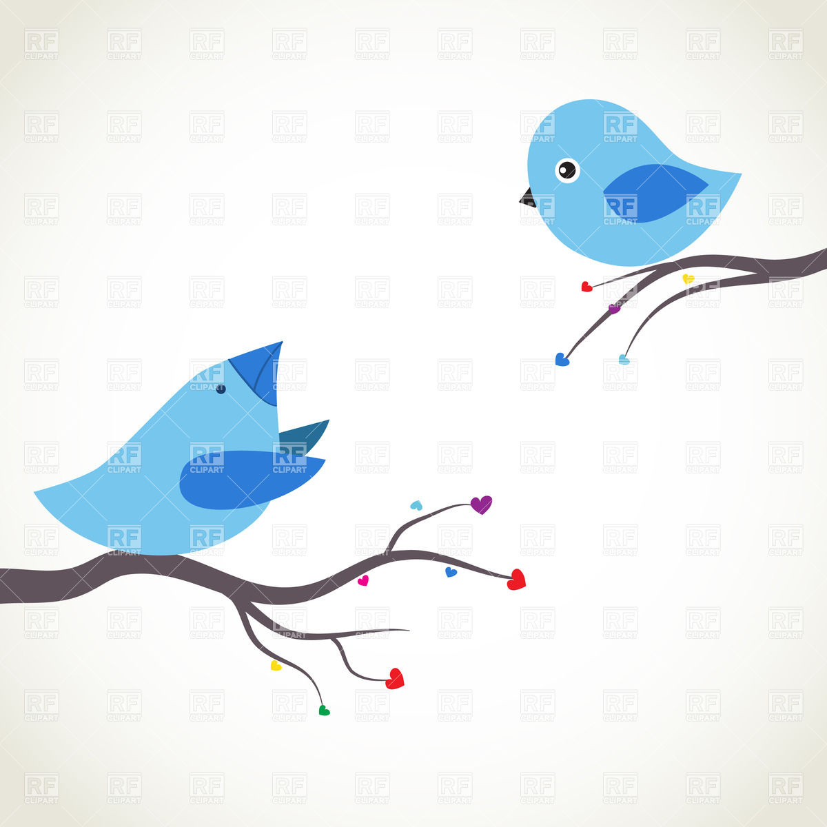 Two Blue Romantic Birds On Branch Vector Image Of Plants 1200x1200 Two Blue Romantic Birds On Branch Vector Image Of Plants
