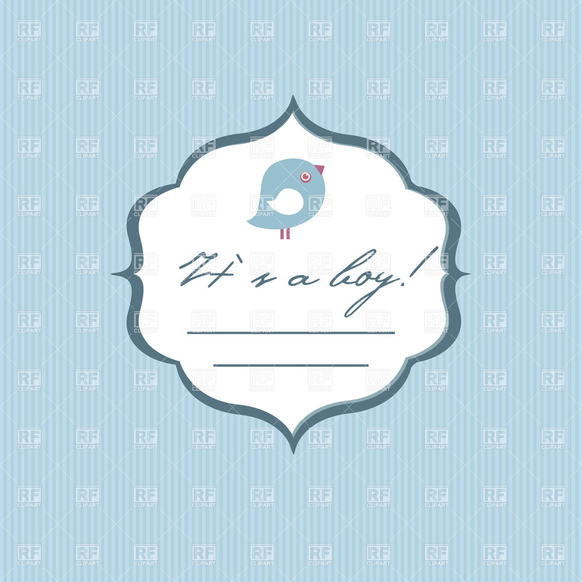 Baby Boy Birth Announcement Card With Cute Bird Vector Image 1200x1200 Baby Boy Birth Announcement Card With Cute Bird Vector Image