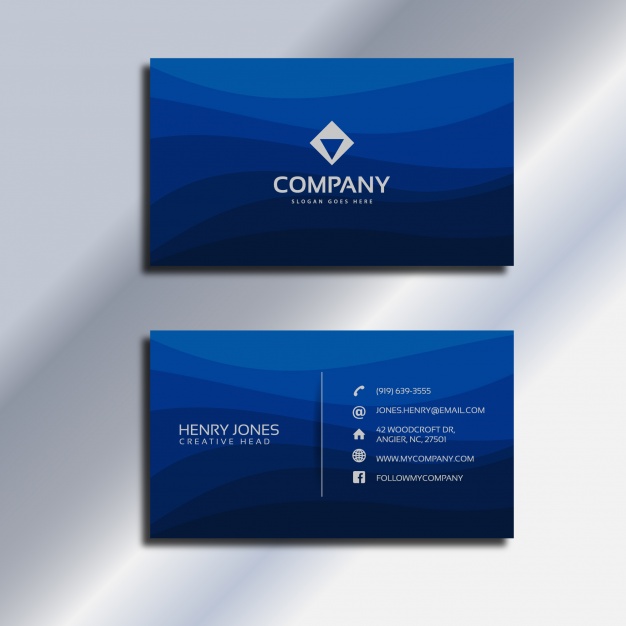 626x626 Blue Business Card Vector Free Download
