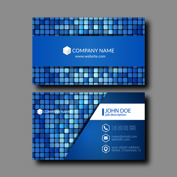 600x600 Blue Business Card Vector Template Free Download