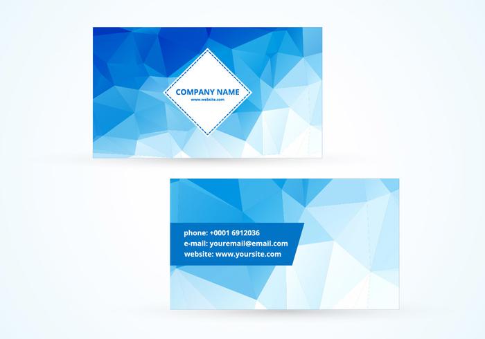 700x490 Blue Polygonal Vector Business Card