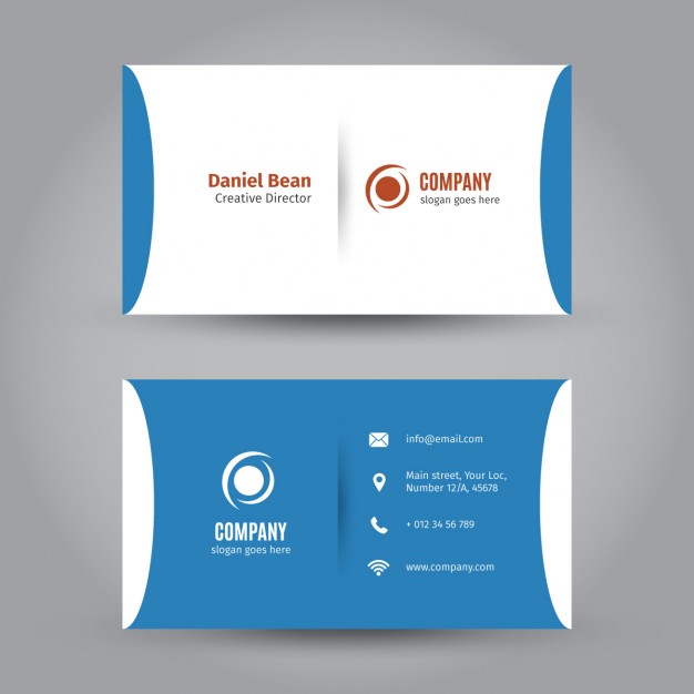 626x626 Corporate Blue Business Card Vector Free Download