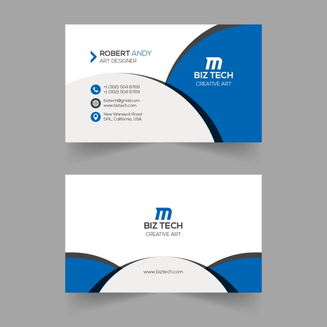 640x640 Creative Vector Blue Business Card Template Template For Free