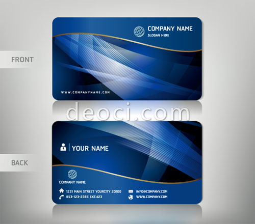 500x440 Free Vector Blue Wave Background Abstract Business Card Design