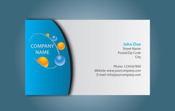 600x380 Simple Black Blue Business Card