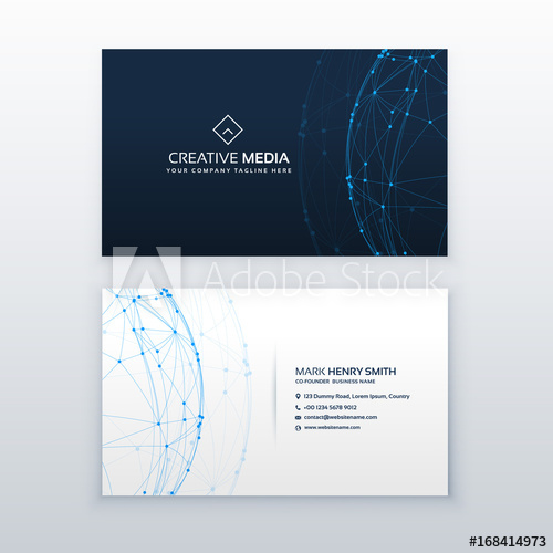 500x500 Digital Blue Business Card Vector Design