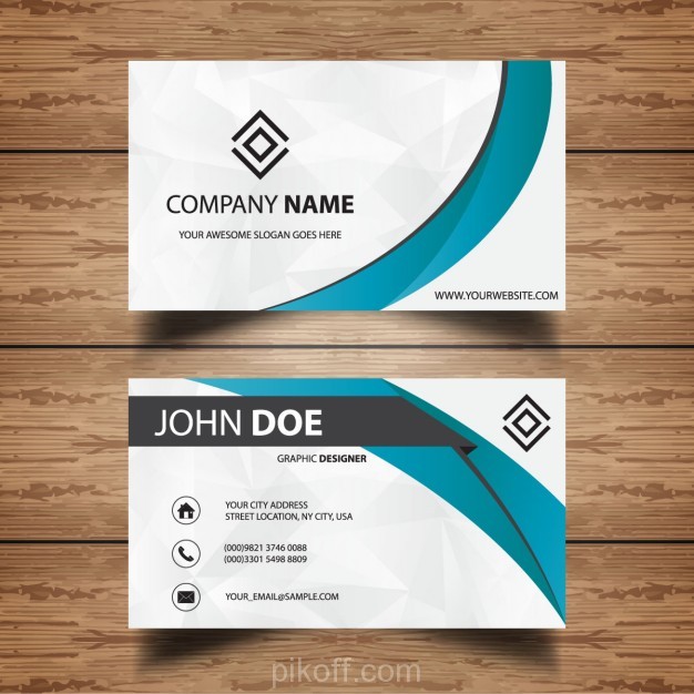 626x626 Professional White And Blue Business Card Vector Free Download