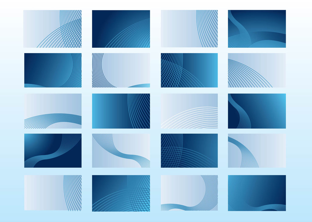 1024x730 Blue Business Cards Vector Art Graphics