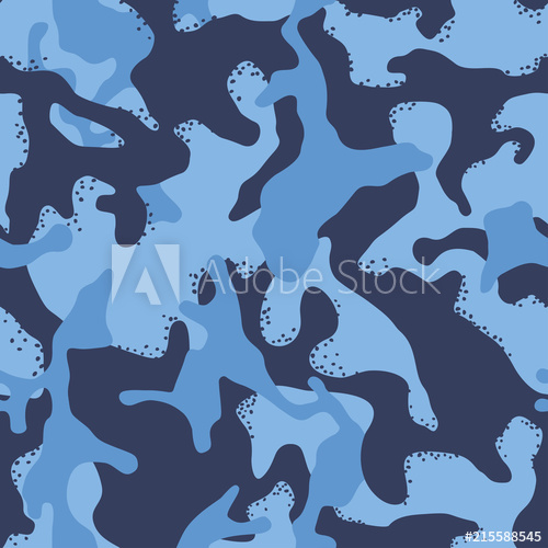 500x500 Blue Camouflage Pattern Background Classic Military Clothing