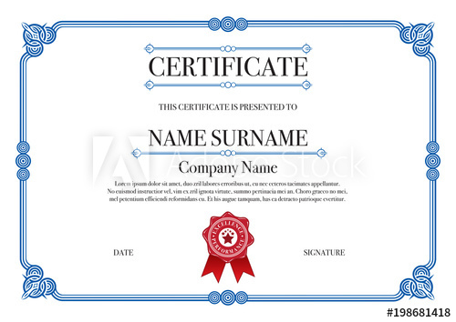 Blue Rounded Style Certificate Border With Red Stamp 500x354 Blue Rounded Style Certificate Border With Red Stamp