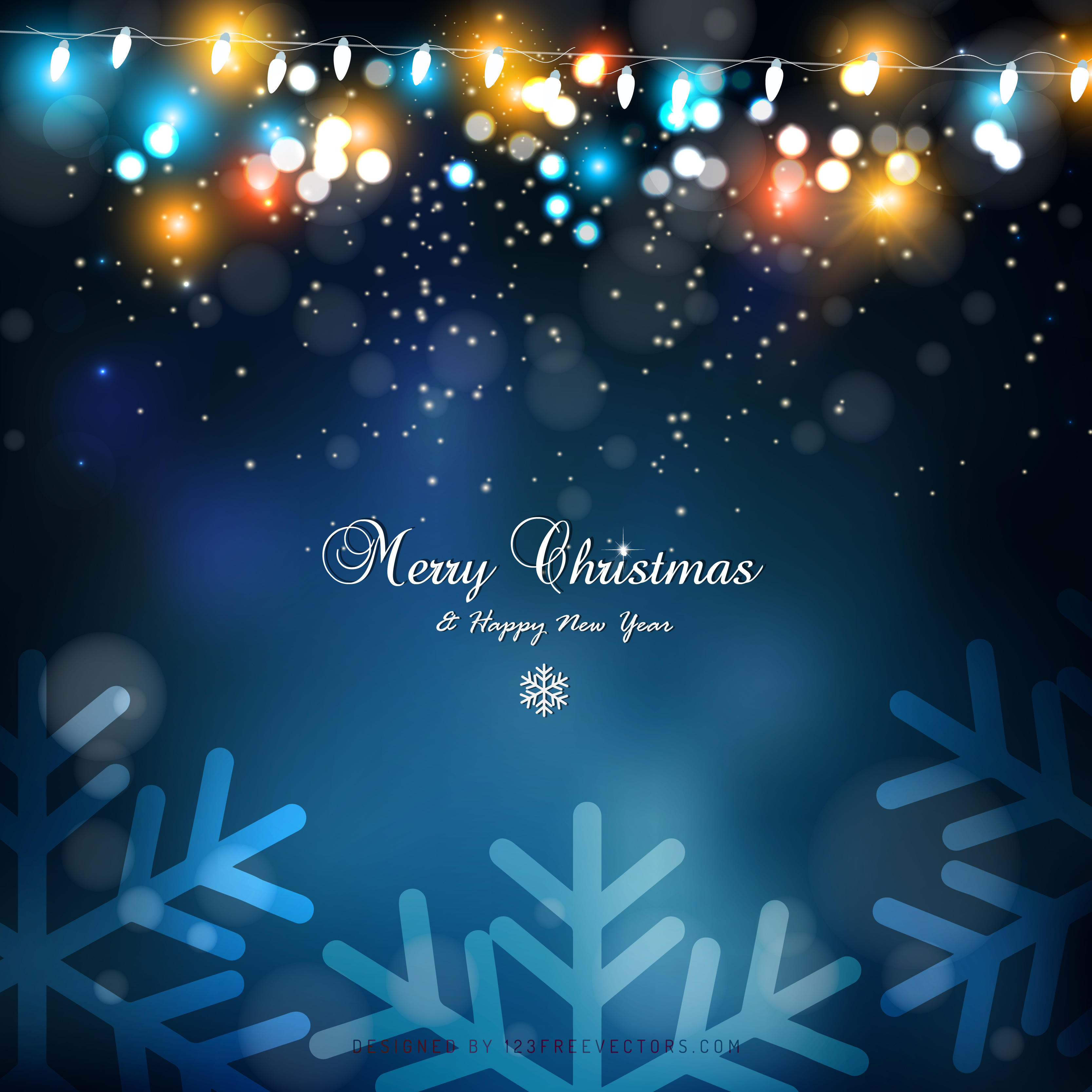 3333x3333 Blue Christmas Lights Background Image