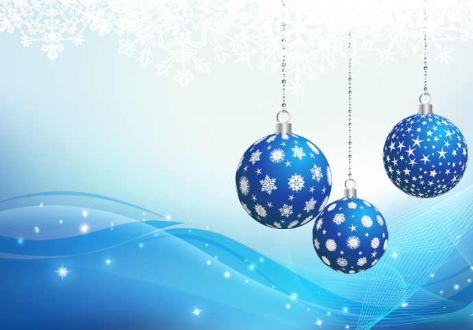 689x481 Blue Christmas Ornament Backgound Vector Graphic Free Vector