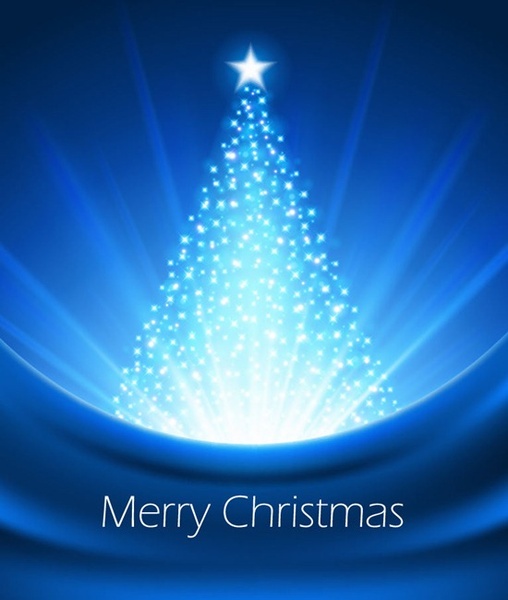 508x600 Abstract Blue Christmas Tree Vector Graphic Free Vector