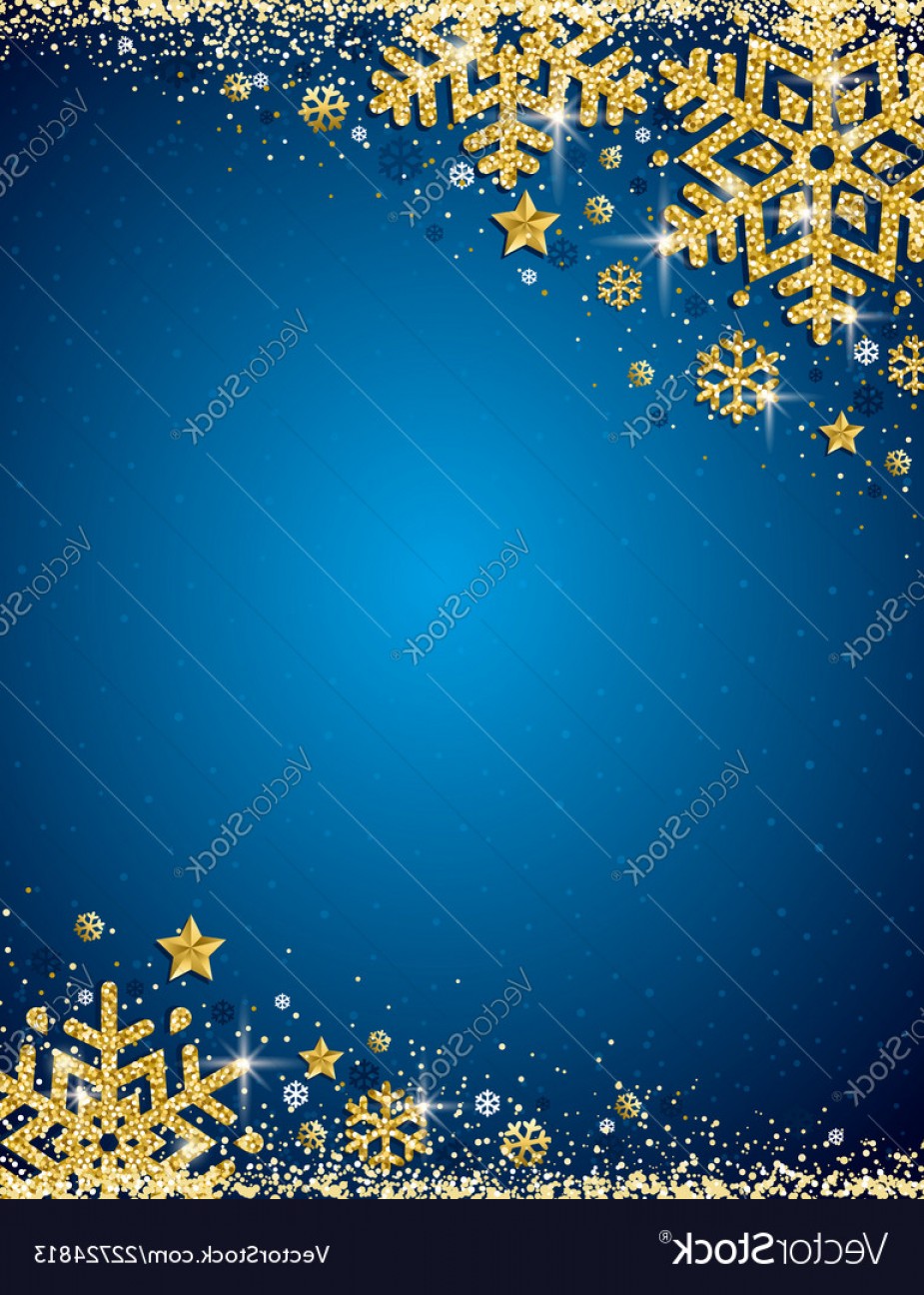 925x1296 Blue Christmas Background With Frame Of Gold Vector Soidergi