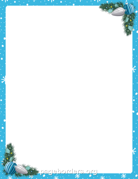 458x593 Blue Christmas Border Clip Art