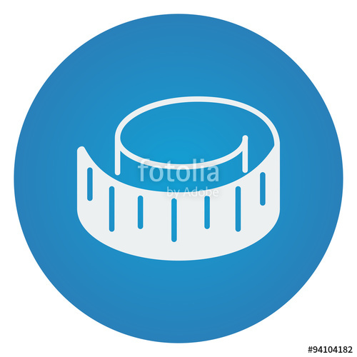 Flat White Measuring Tape Icon On Blue Circle Stock Image 500x500 Flat White Measuring Tape Icon On Blue Circle Stock Image