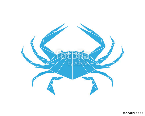 500x400 Blue Crab Logo Isolated Crab On White Background Stock Image