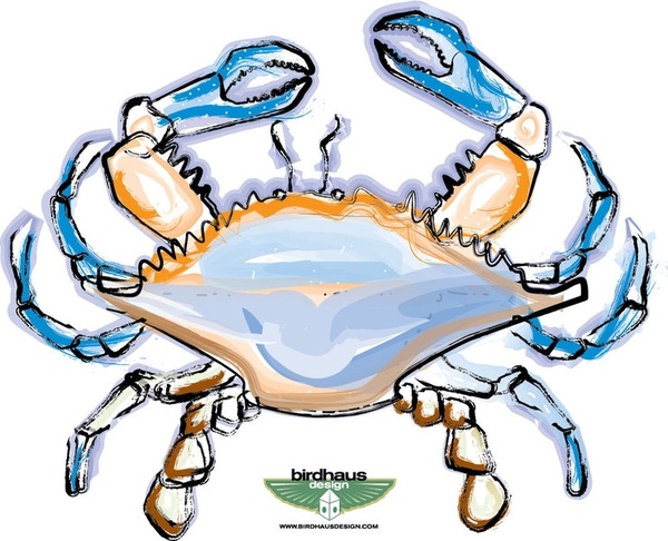 600x486 Blue Crab Free Vector In Adobe Illustrator
