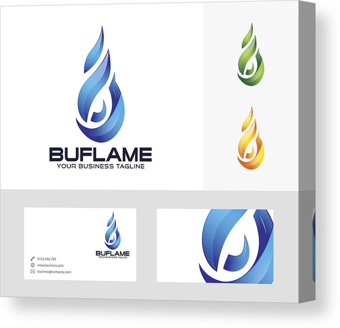 678x654 Blue Flame Vector Logo Canvas Print Canvas Art
