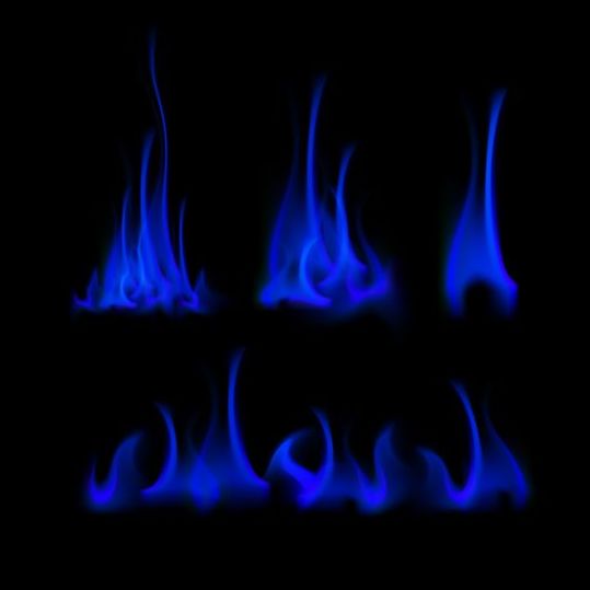 539x539 Blue Fire Flame Vector Set