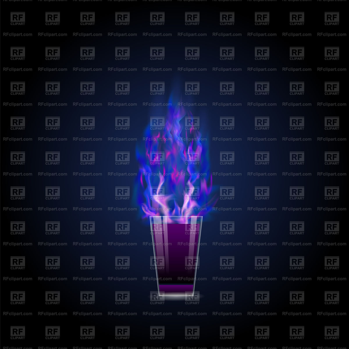 1200x1200 Burning Drink With Blue Flame Vector Image Of Food And Beverages