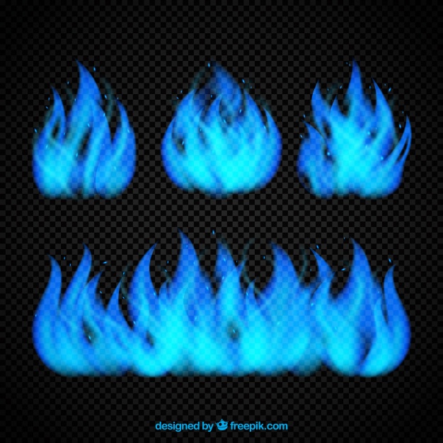 626x626 Set Of Blue Flames Vector Free Download