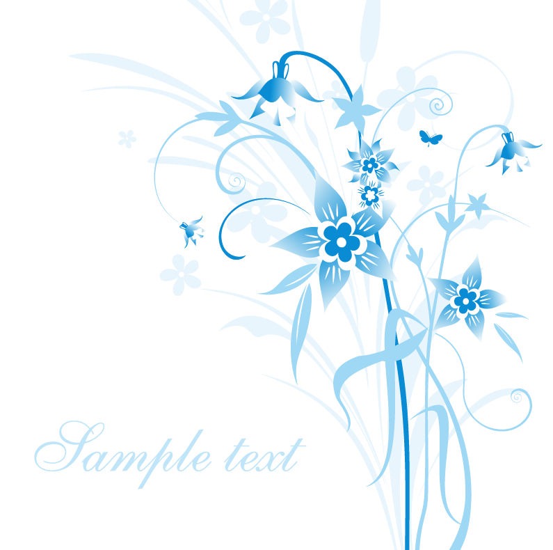 Blue Floral Vector at Vectorified.com | Collection of Blue Floral
