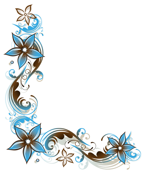500x601 Blue Floral Decor Vector Illustration Free Download