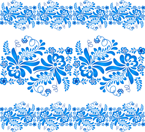 500x456 Elegant Blue Floral Pattern Background Vector Free Download