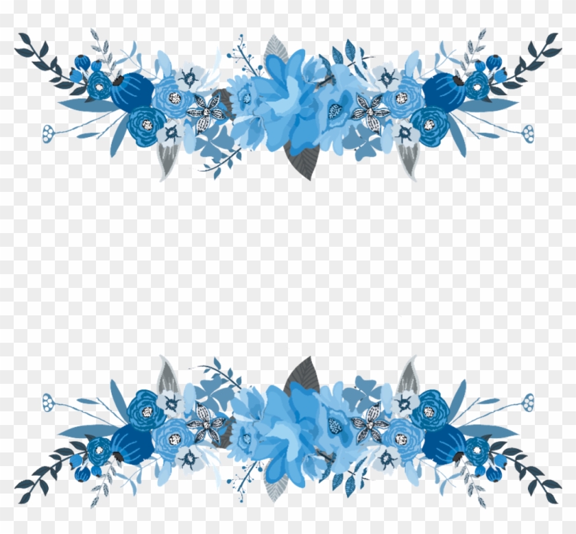 840x779 Flowers Floral Bouquet Flower Border Frame Blue