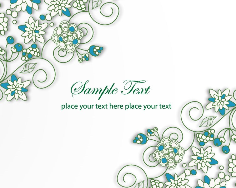 755x604 Blue Floral Background Vector Illustration Free Vector Graphics