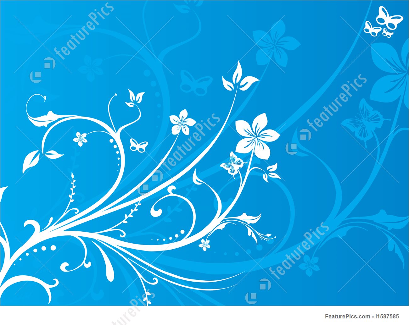 Blue Floral Vector at Vectorified.com | Collection of Blue Floral ...