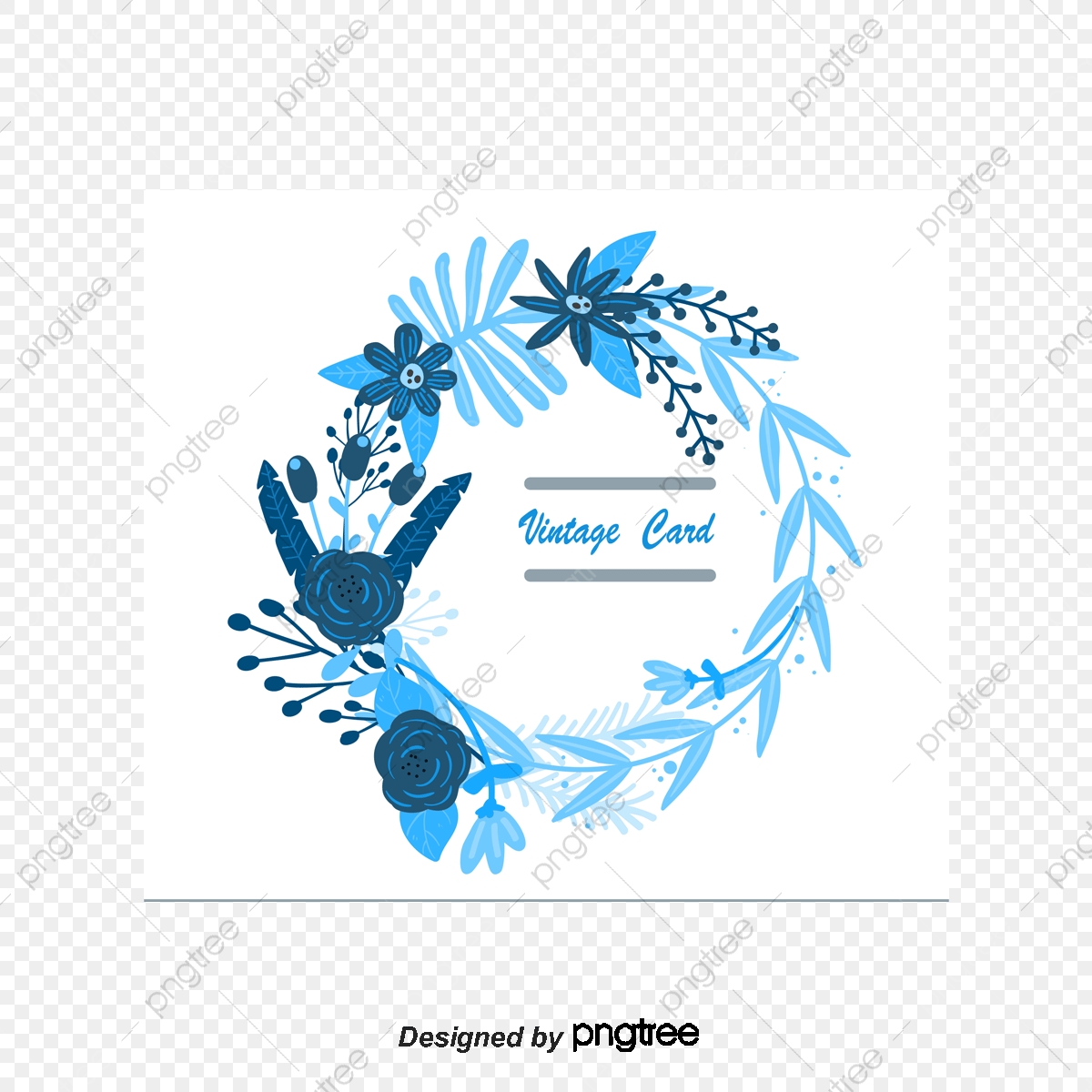 1200x1200 Blue Floral Vector Border, Blue, Vector Border, Flower Border Png