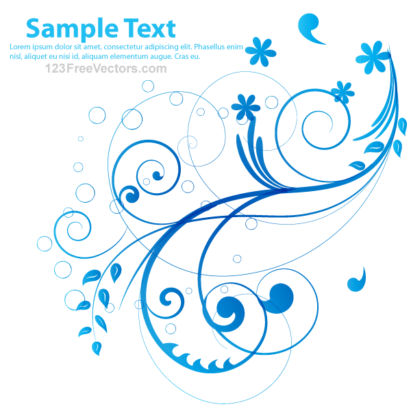 600x600 Blue Floral Vector