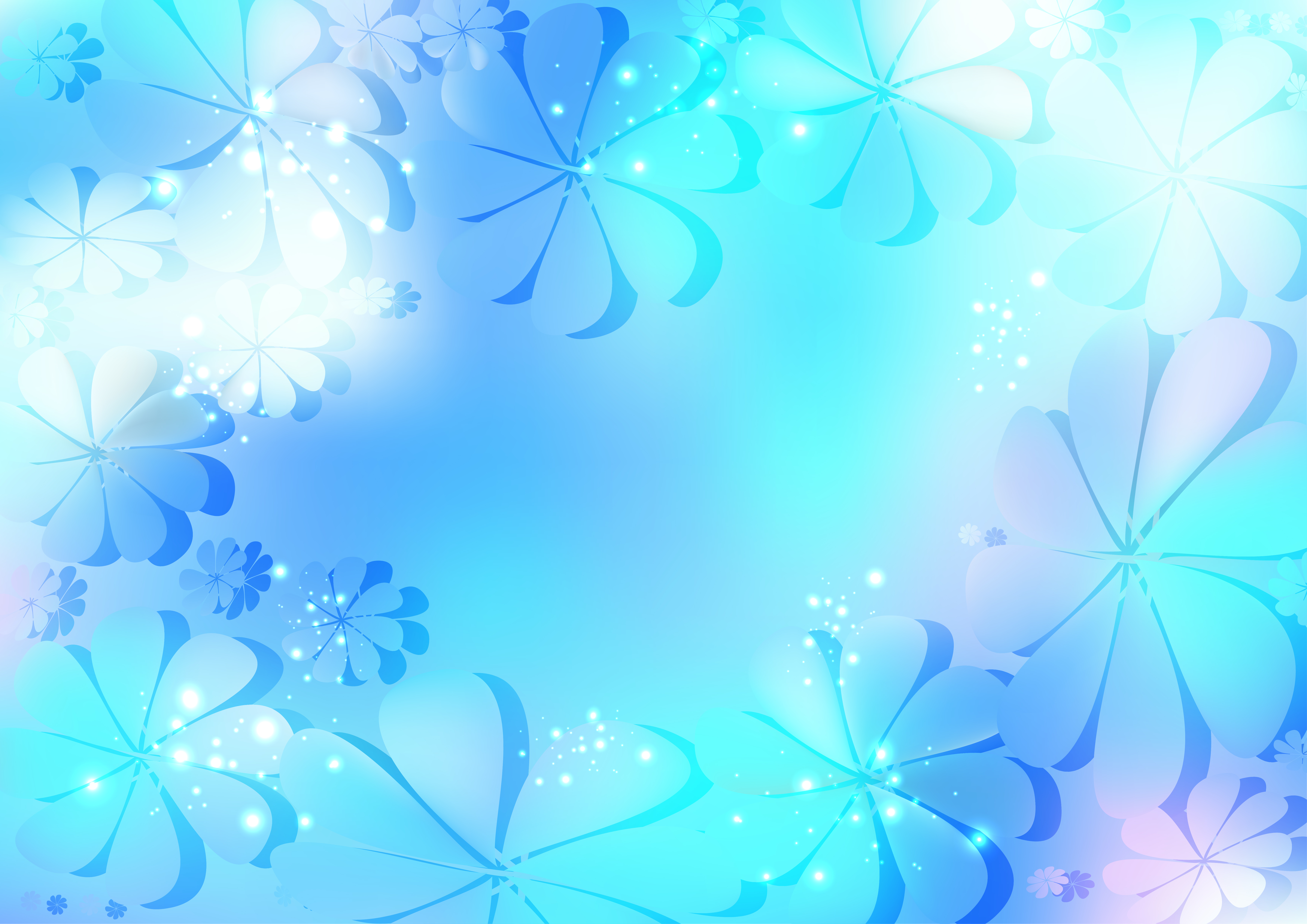 7016x4961 Blue And White Flower Background Vector