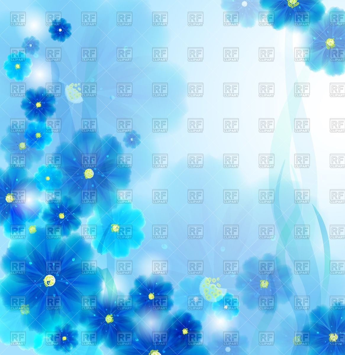 1166x1200 Blue Flowers On Abstract Background Vector Image Of Backgrounds