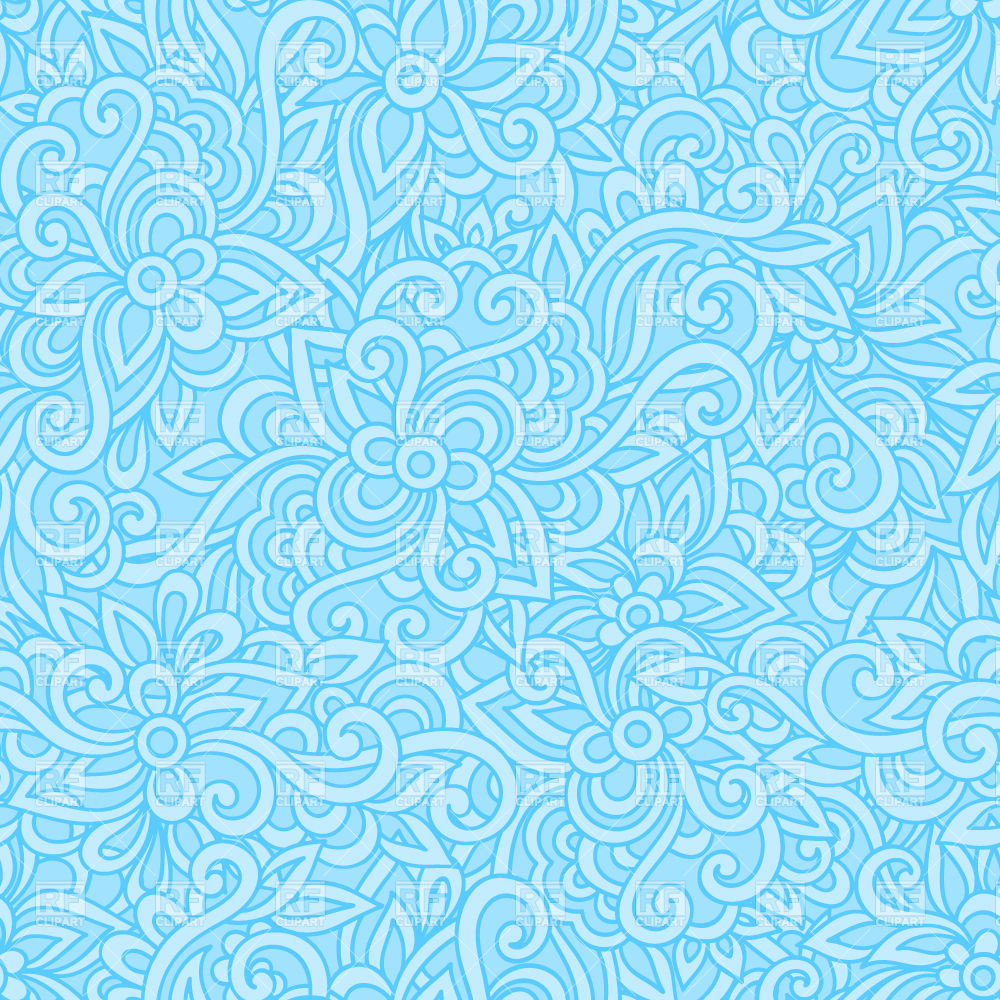 1000x1000 Seamless Floral Pattern In Blue Colors Vector Image Of Backgrounds