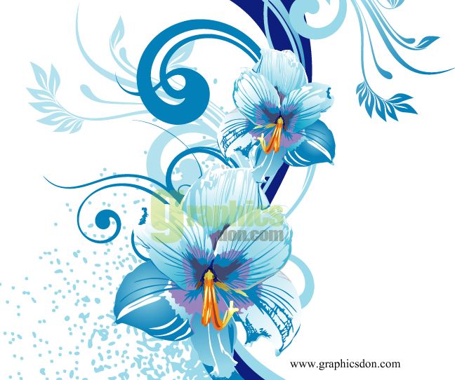 Blue Flower Vector at Vectorified.com | Collection of Blue Flower