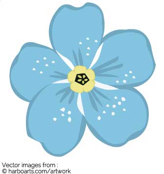 335x355 Download Blue Flower Drawing