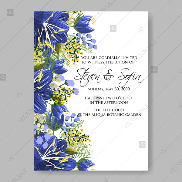 600x600 Hibiscus Wedding Invitation Tropical Flowers Card Printable