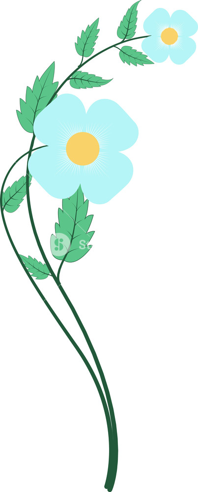 403x1000 Blue Flower Vector Clipart Royalty Free Stock Image