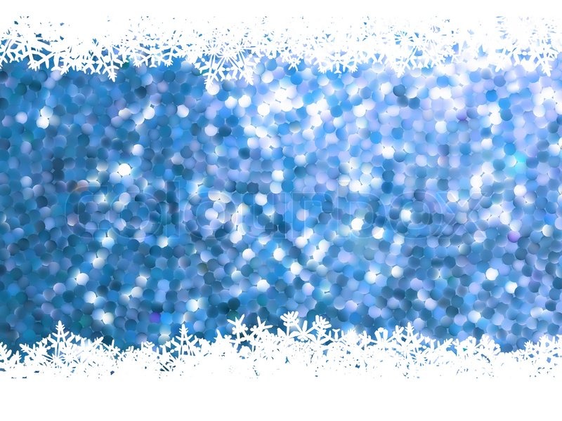 800x600 Christmas Snowflakes On Blue Glitter Stock Vector Colourbox