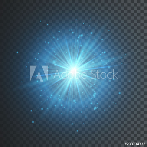 500x500 Transparent Glow Light Effect Star Burst With Sparkles Blue