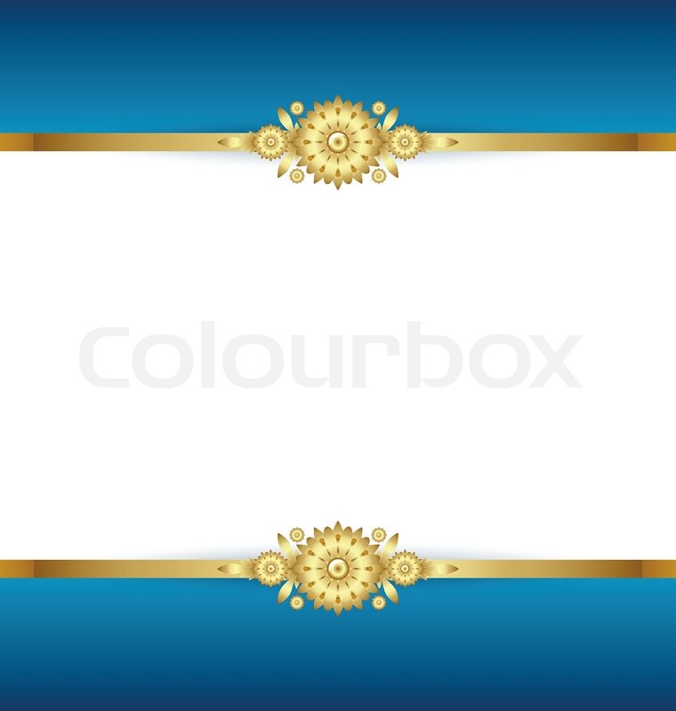 760x800 Document Template With Blue And Golden Stock Vector Colourbox