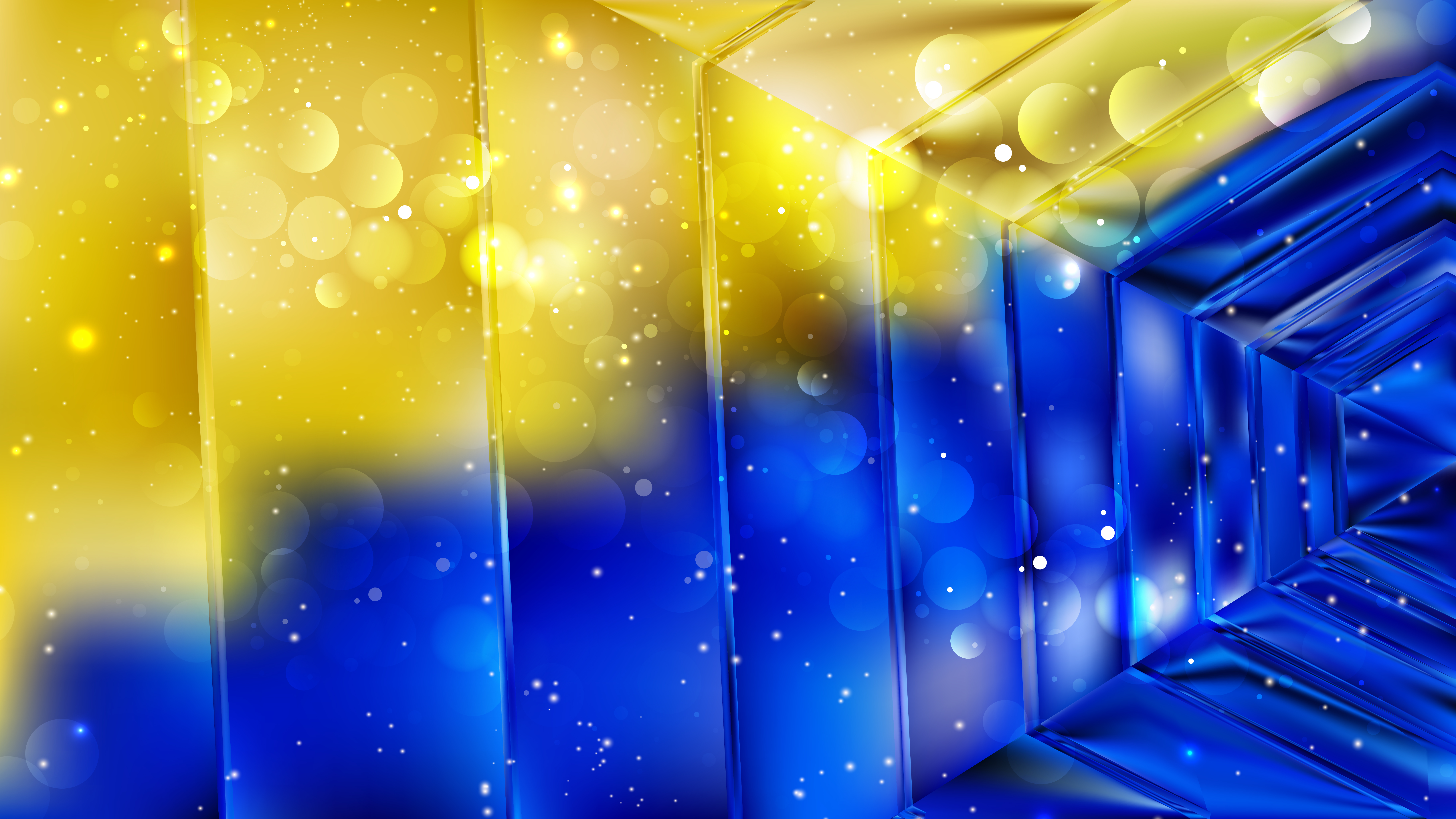 8000x4500 Abstract Blue And Gold Defocused Lights Background Vector