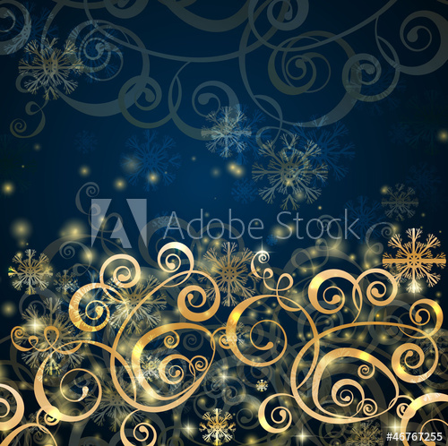 500x498 Elegant Christmas Dark Blue With Gold Background